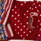 Red Polka Dot Embroidered Lawn 3-Piece Suit with Printed Chiffon Dupatta