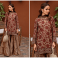3-Piece Printed Lawn Suit with Embroidered Chiffon Dupatta & Cotton Trouser
