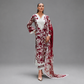 Elegant Maroon & White Floral Printed 2-Piece Suit with Embroidered Neckline and Matching Dupatta