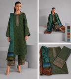 Elegant Green Printed 3-Piece Suit with Matching Dupatta | Women's Pakistani Lawn Dress