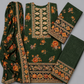 Elegant Emerald Green Floral Printed 3-Piece Lawn Suit with Matching Dupatta