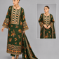 Elegant Emerald Green Floral Printed 3-Piece Lawn Suit with Matching Dupatta