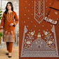 Elegant Rust Brown 2-Piece Embroidered Women's Unstitched Suit – Premium Lawn Collection